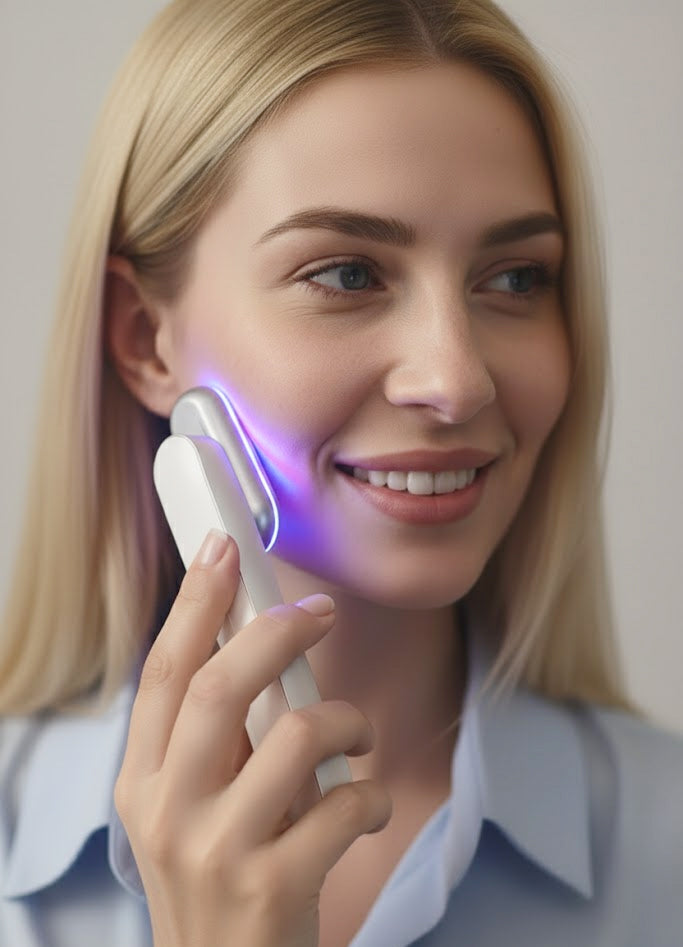 Woman using purple mode